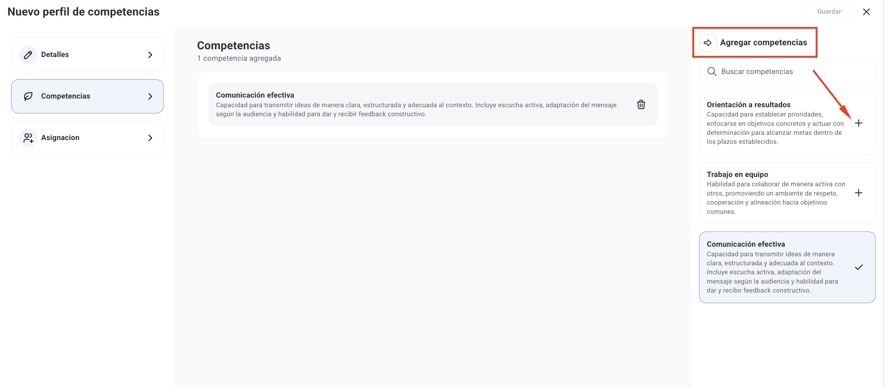 Pantalla de configuraciones