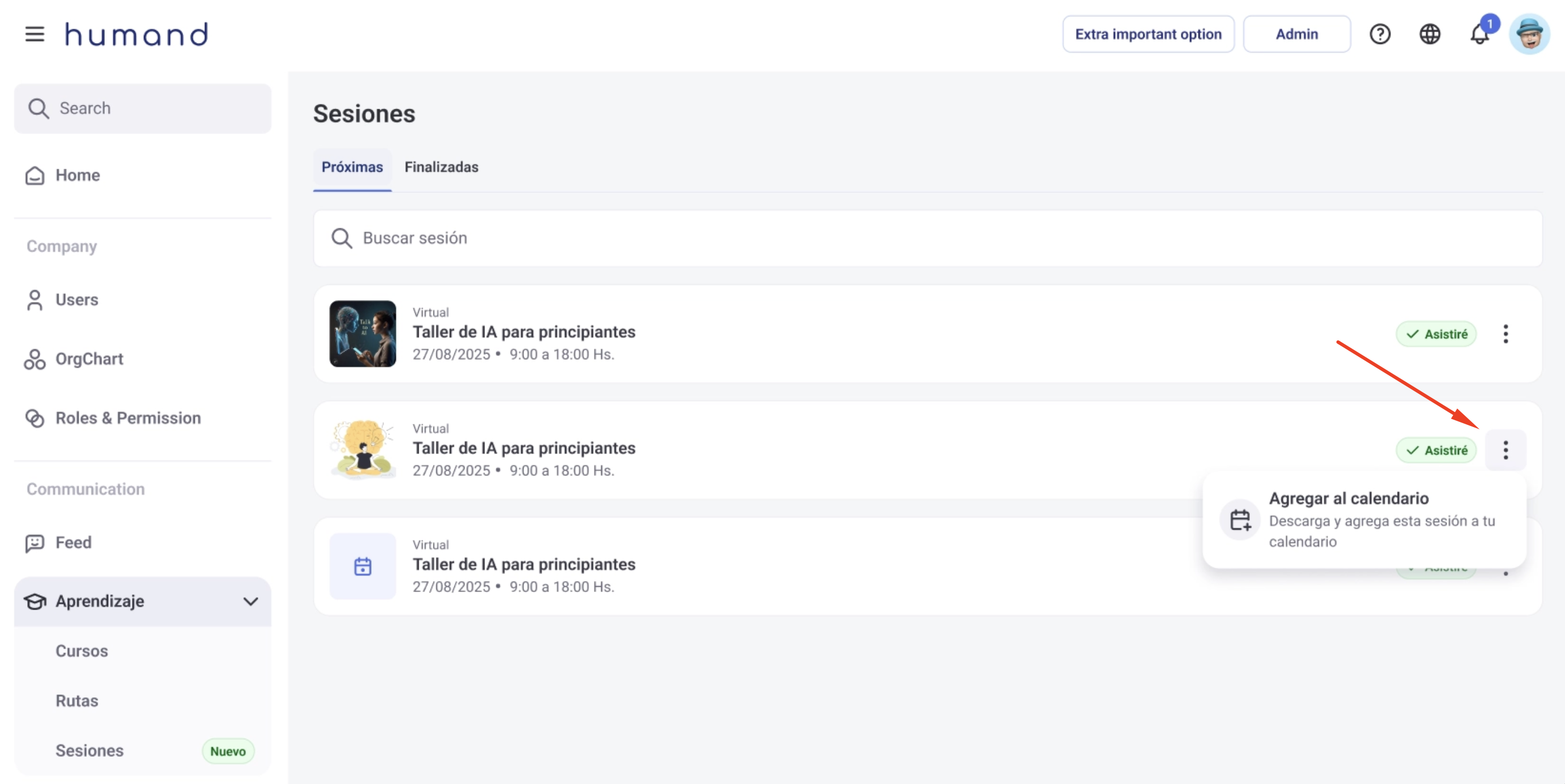 Pantalla de configuraciones