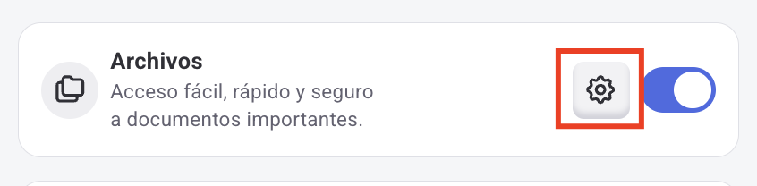 Pantalla de configuraciones