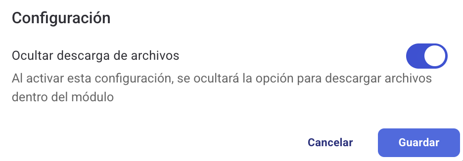 Pantalla de configuraciones