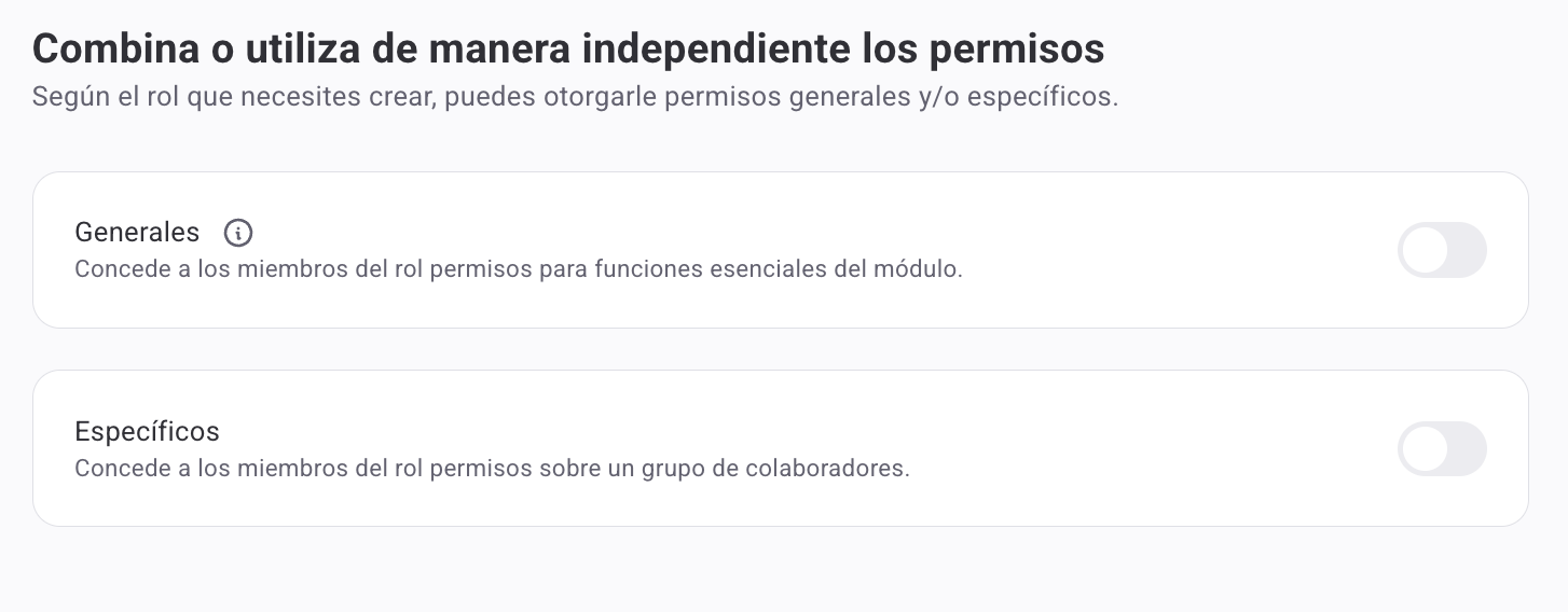 Configuración de alcance específico en un permiso dentro de un rol