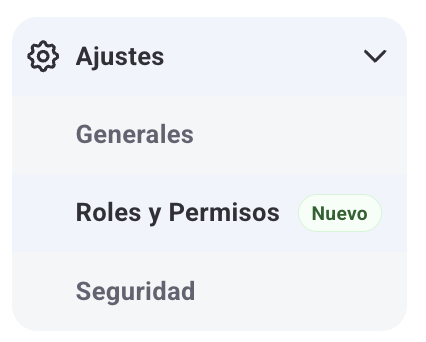 Vista general del módulo Roles y Permisos con la tabla de roles