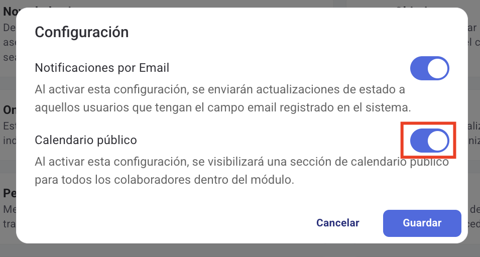 Public Absence Calendar Toggle