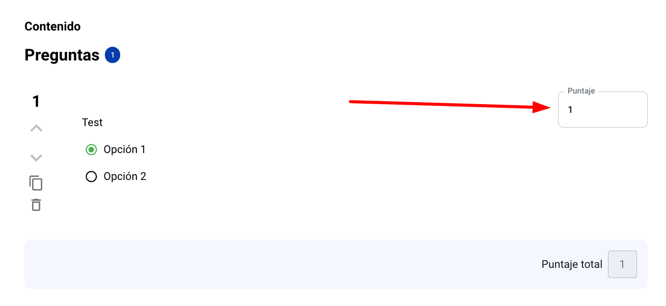 Custom score configuration per question in the quiz