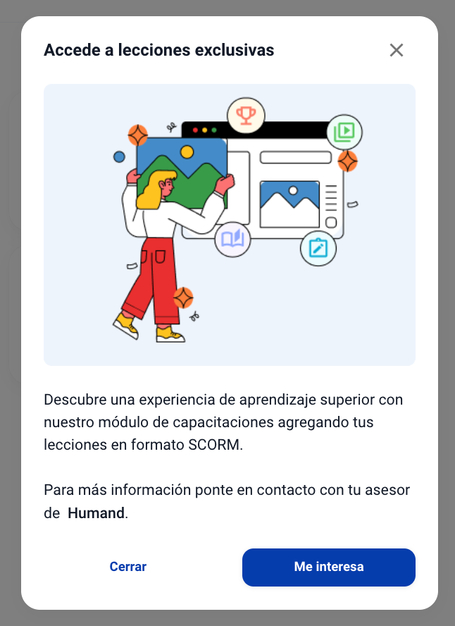 Configuração de uma lição do tipo SCORM