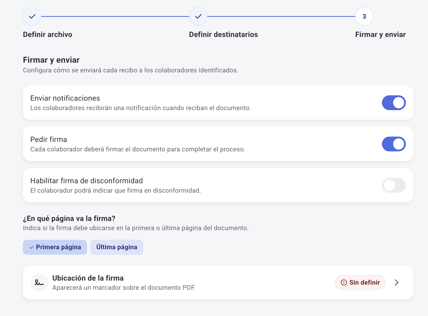 Paso 3: configuración de firma electrónica
