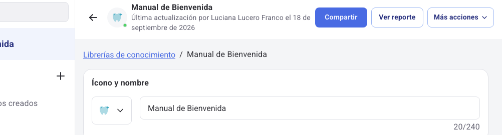Artículo activado con el punto verde sobre el ícono