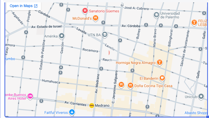 Mapa embebido dentro de un artículo de librería de conocimiento