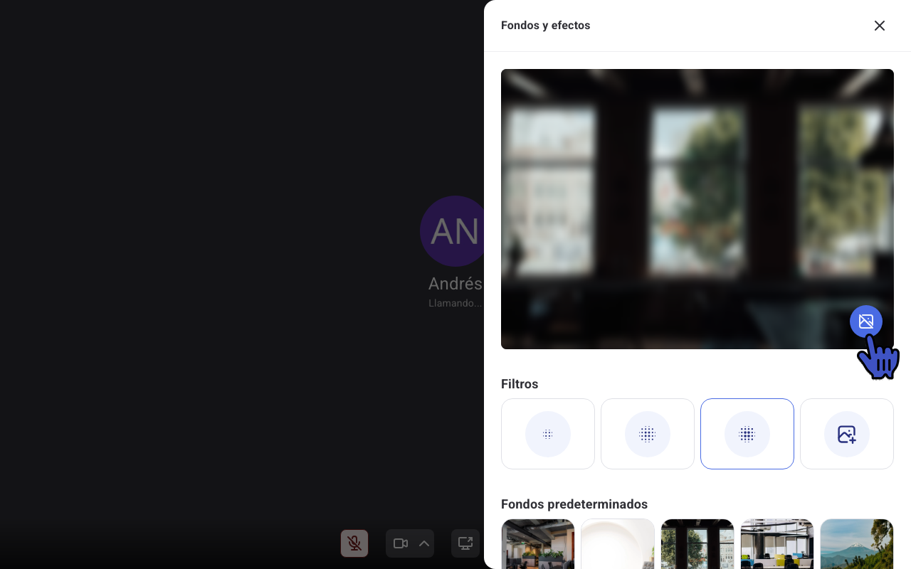 Vista previa con difuminado aplicado y el botón Eliminar fondo señalado