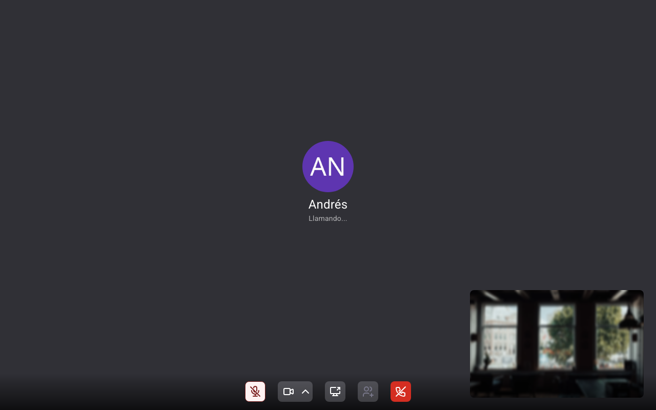 Videollamada en Humand Web con el difuminado aplicado en la vista propia