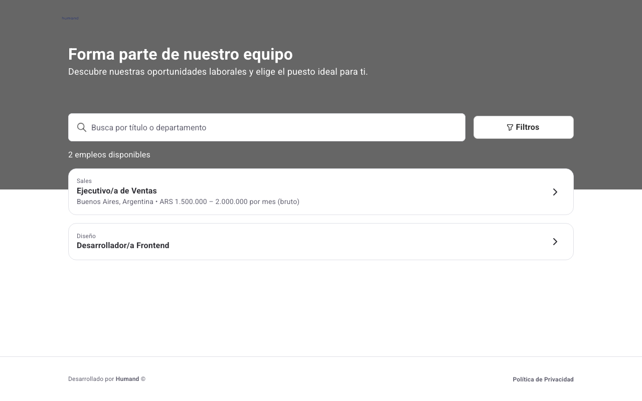 Listado del Sitio de empleos con la ubicación y la compensación del empleo Ejecutivo/a de Ventas