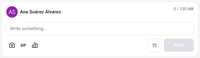 Group post box without the icon to attach files